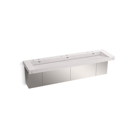 Kohler 90In Wall-Mount Trough Lavatory System In Et Statuario 81033-BSS-KES